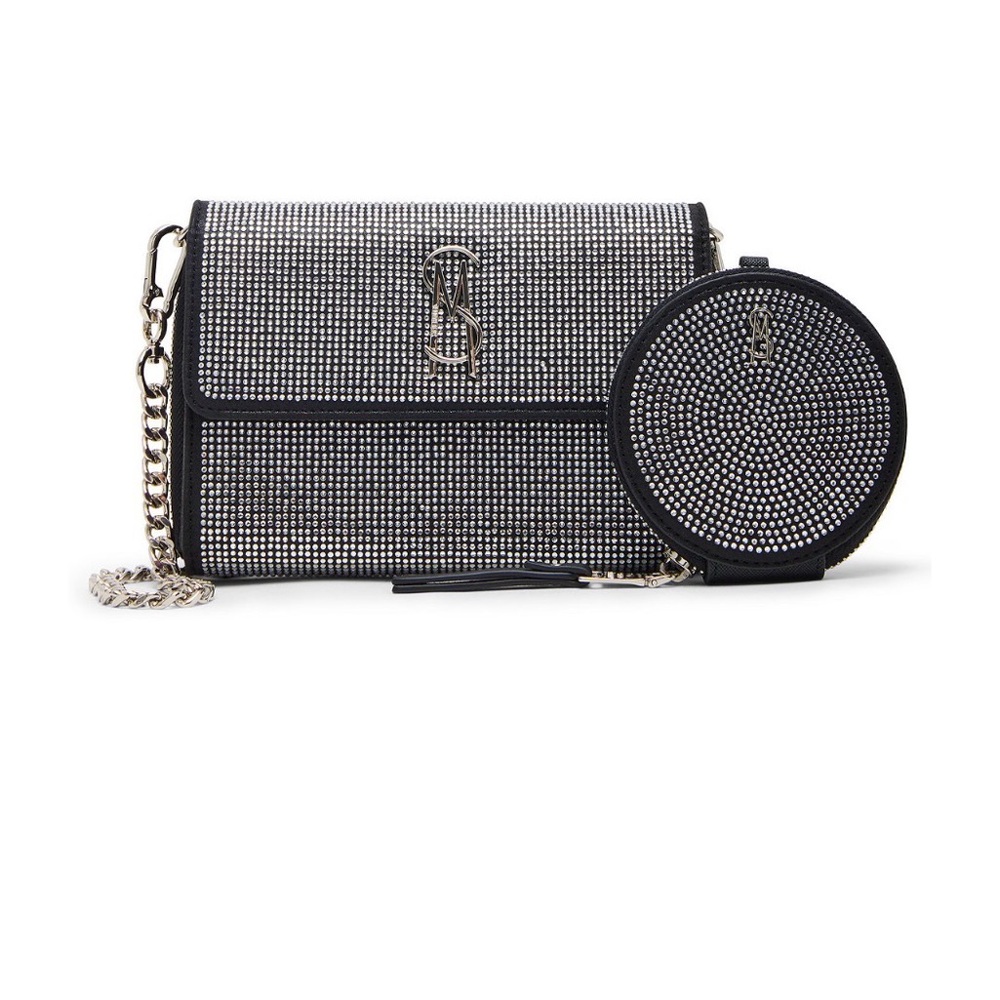 Steve Madden Black and Silver Clutch Set